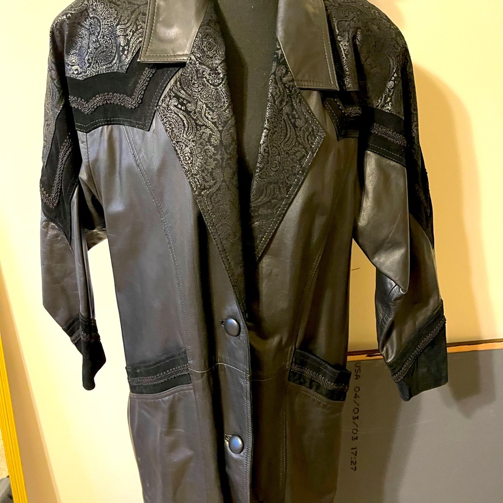 Vintage Leather Trench Coat